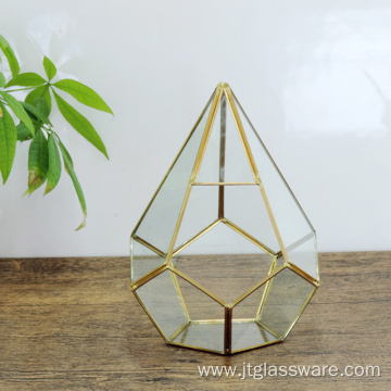 Pentagon Ball Shape Open Glass Geometric Terrarium